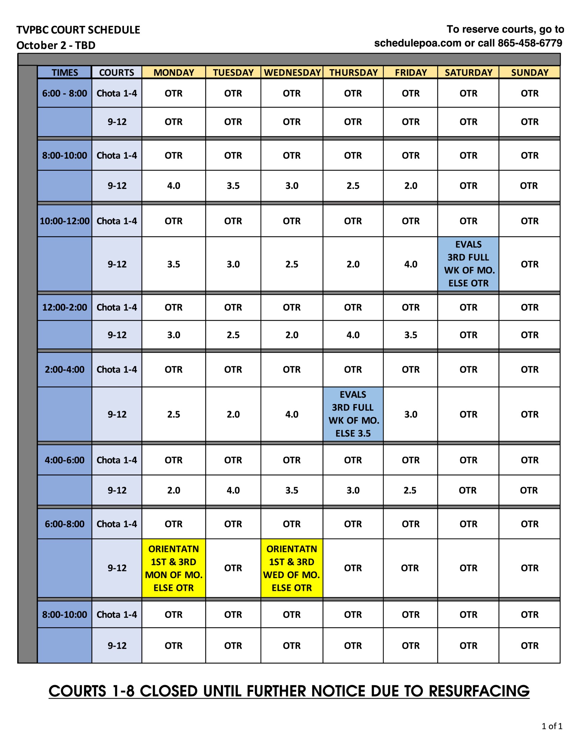 Resurface Court Schedule 2.0